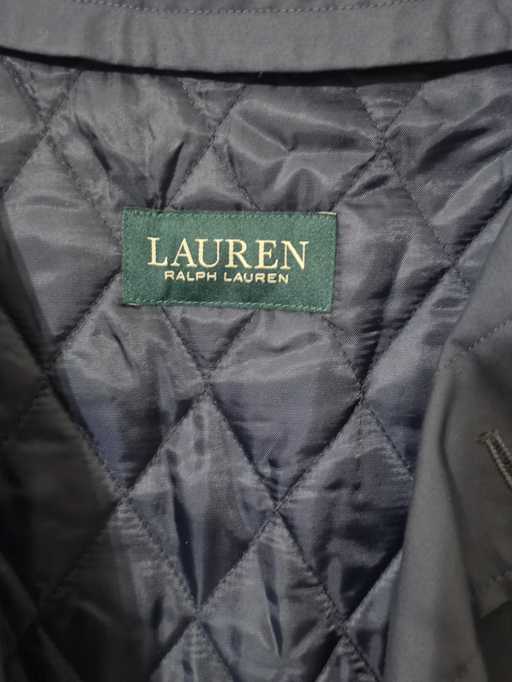 Ralph Lauren Navy Quilted-Lined Pea Coat